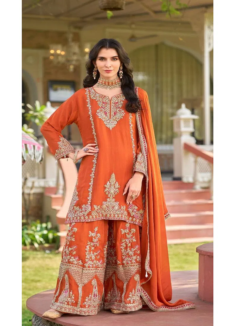 K 5202 By Shree Fabs Chinon Pakistani Readymade Suits Exporters In India